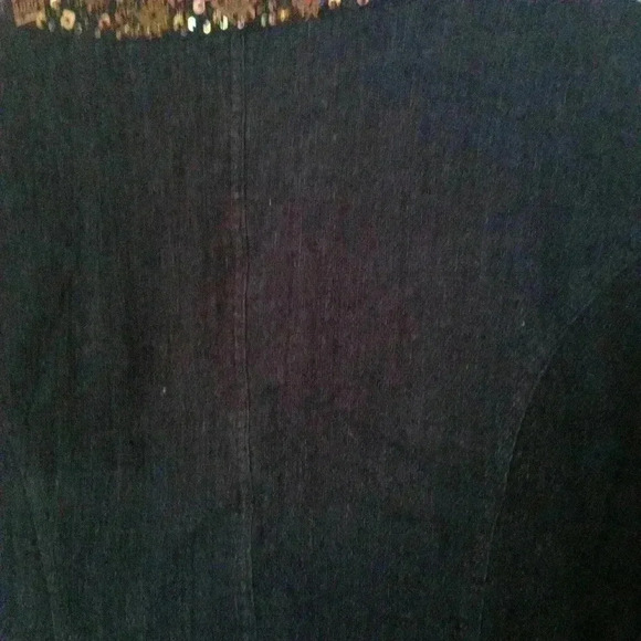 Jennifer Eden Denim Jacket Blazer Sequined Size 16 - Picture 12 of 16